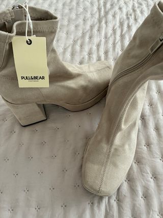 Botas Pull&Bear Beige Tacon Plataforma
