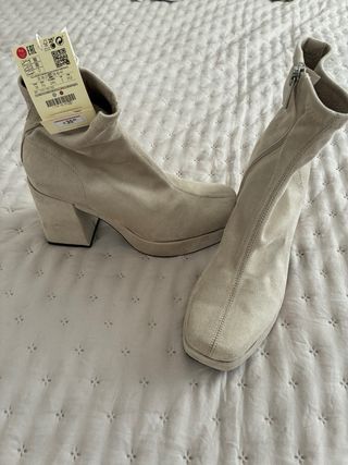 Botas Pull&Bear Beige Tacon Plataforma