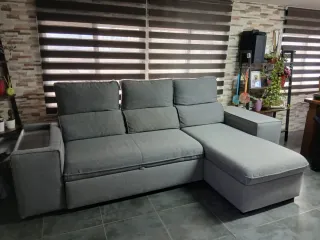 Sofá Chaiselongue Gris Tela