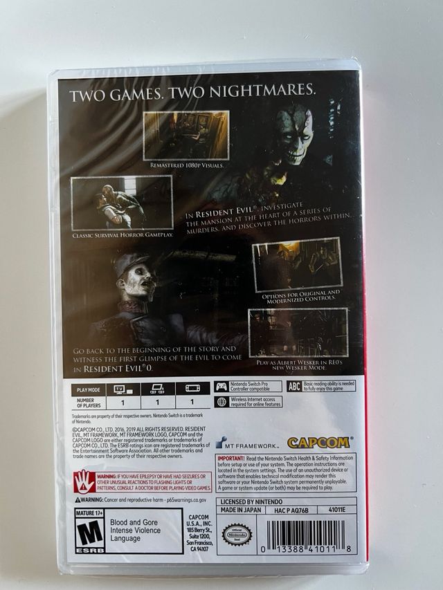 Resident Evil Origins + Revelations Switch precint