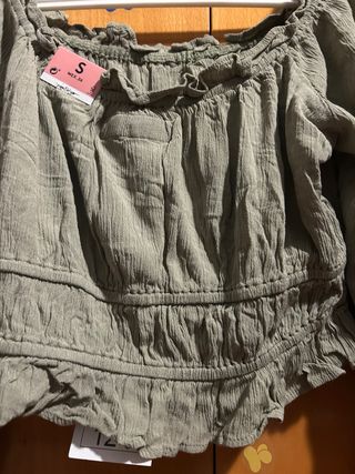 Blusa verde manga larga