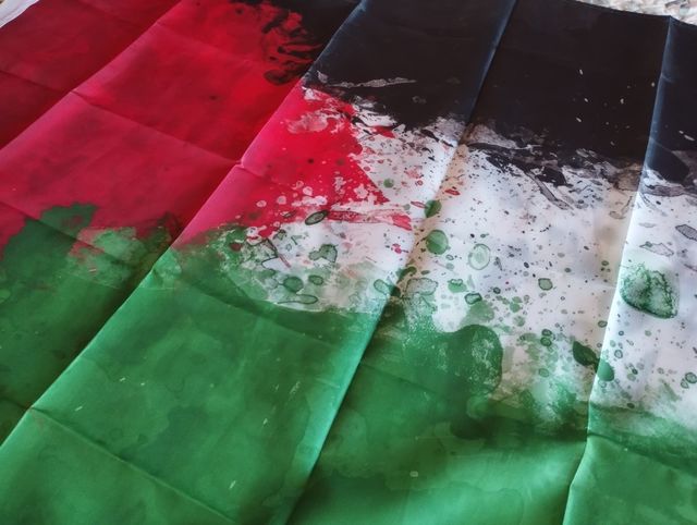Bandera Palestina difuminada 150x90. Nueva, grande