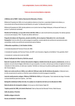 Lote antiguo. Guerra Civil Billetes Lotería Tabaco