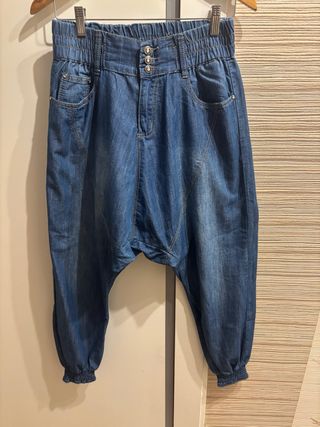 Pantalón bombacho vaquero azul