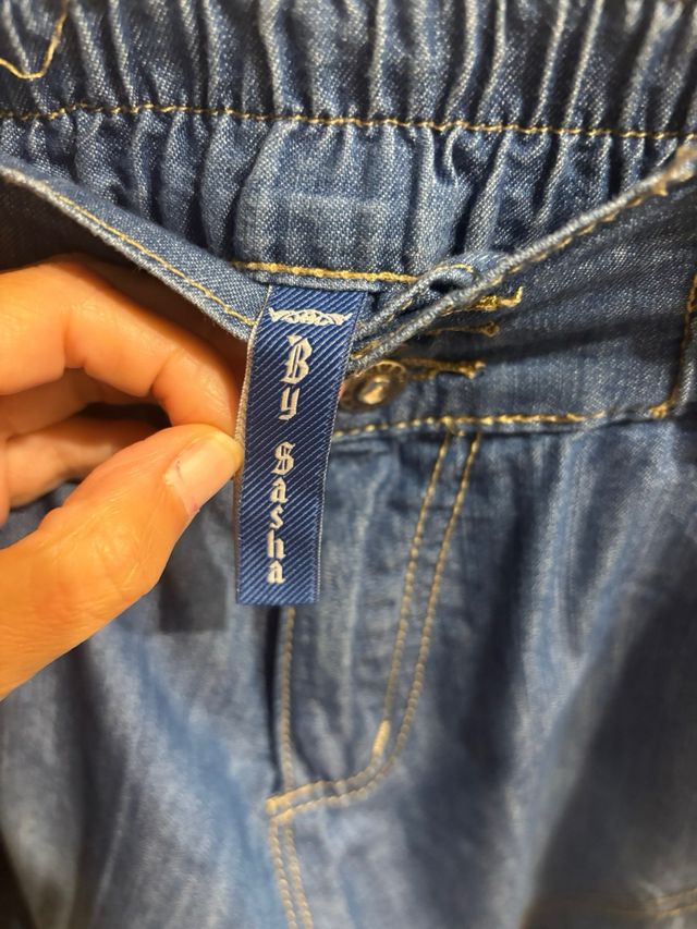 Pantalón bombacho vaquero azul