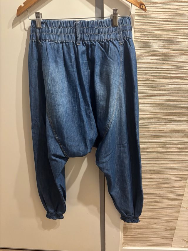 Pantalón bombacho vaquero azul