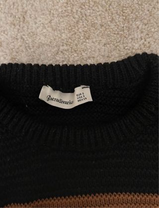 Jersey de rayas negro, marrón y blanco