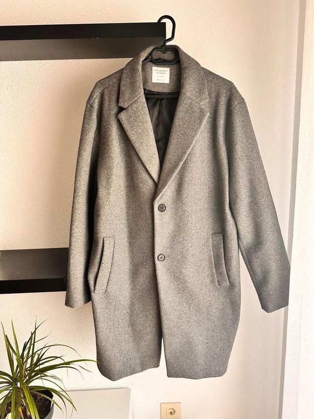 Abrigo de paño Primark gris hombre