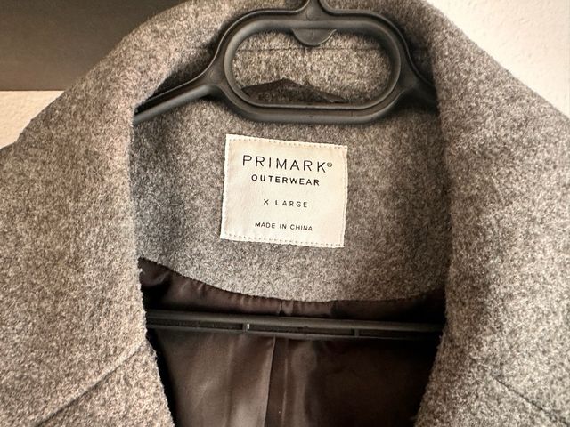 Abrigo de paño Primark gris hombre