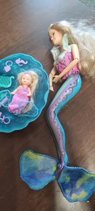 Barbie Sirena + conchiglia completa Vintage