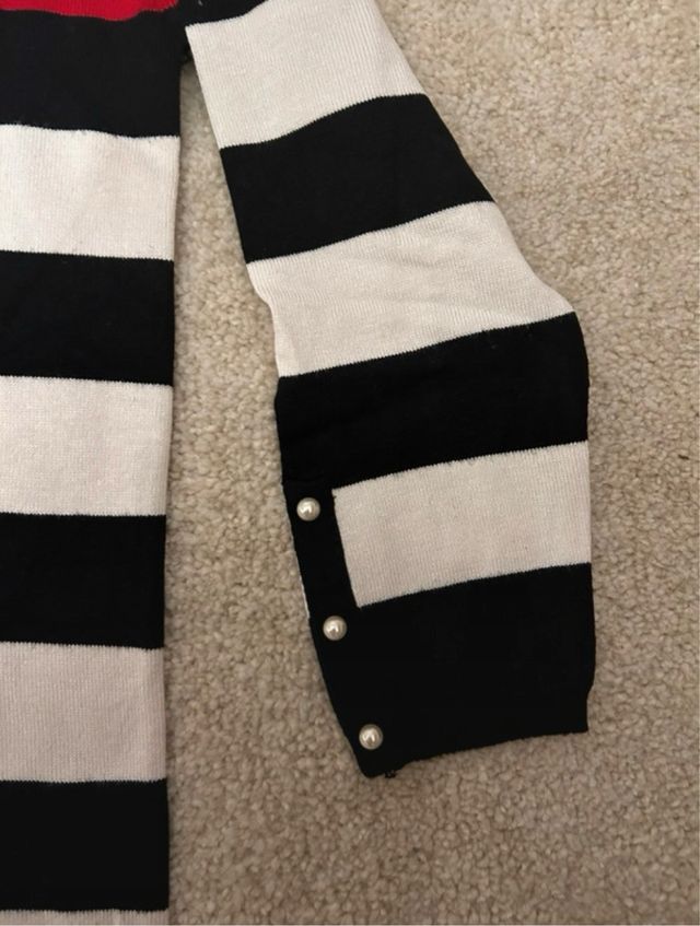 Jersey Stradivarius Rayas Rojo/Blanco/Negro TallaS