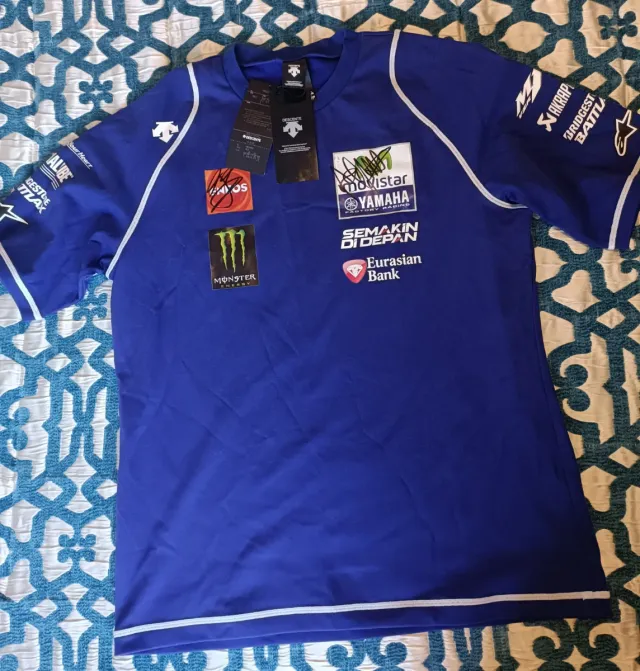 Camiseta Movistar Yamaha Talla L Firmada