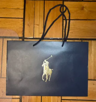 Bolsa Polo Ralph Lauren Azul y Dorada. NUEVA.