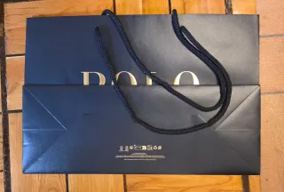 Bolsa Polo Ralph Lauren Azul y Dorada. NUEVA.