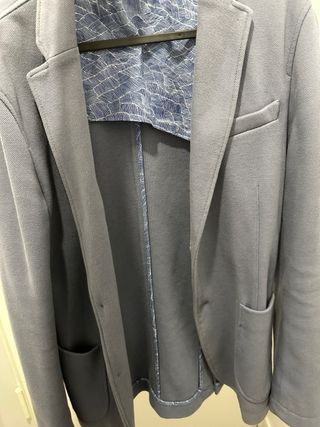 Blazer Benetton Azul Grisáceo Hombre