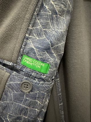 Blazer Benetton Azul Grisáceo Hombre