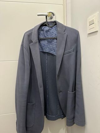 Blazer Benetton Azul Grisáceo Hombre