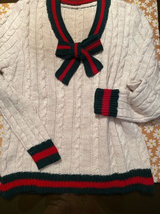 Jersey de punto trenzado con lazo