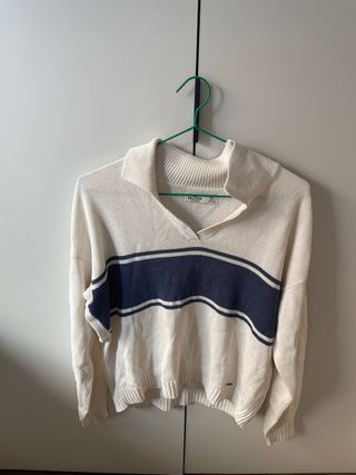 Jersey Hollister rayas azul y blanco Talla XS