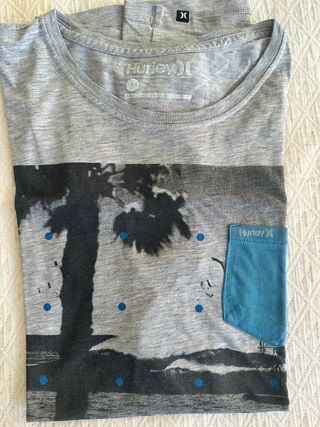 Camiseta Hurley Talla L Palmeras y Bolsillo
