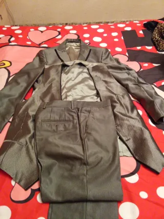 Traje de Novio Gris Plateado