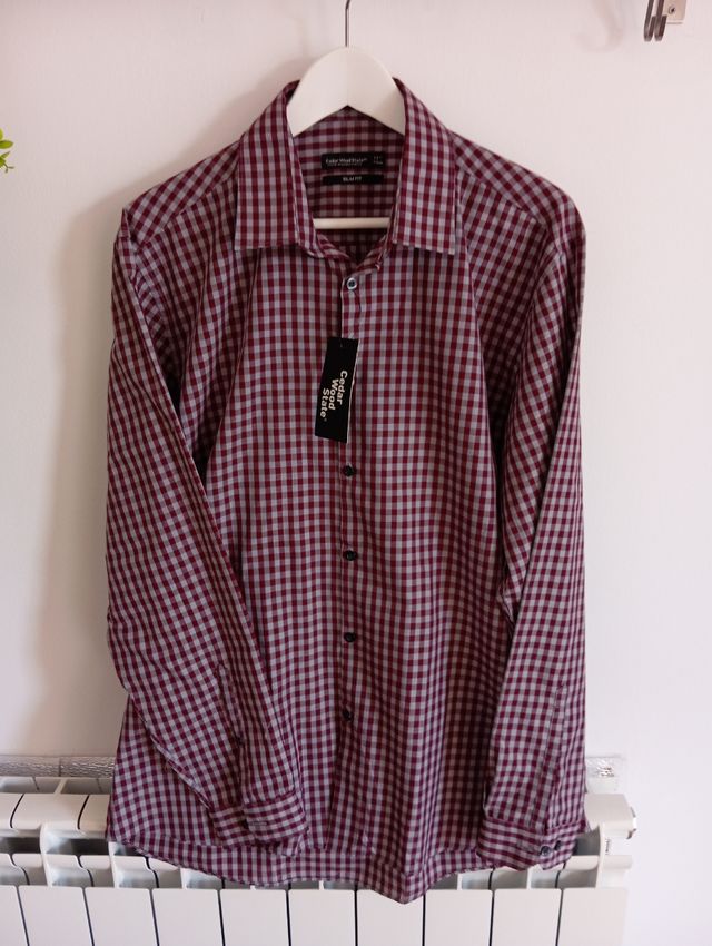 Camisa cuadros hombre nueva con etiquetas