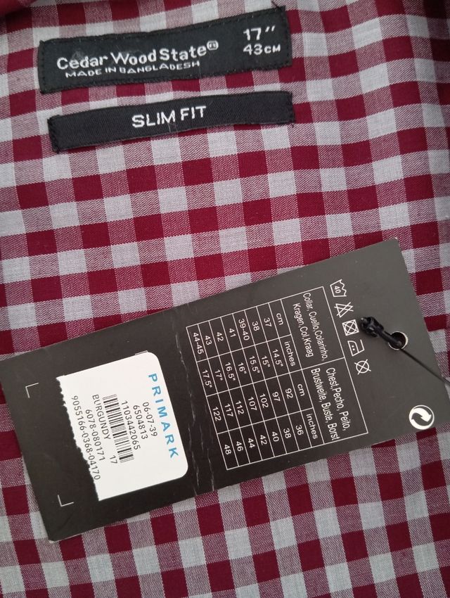 Camisa cuadros hombre nueva con etiquetas