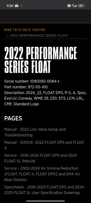 Ammortizzatore MTB Nuovo Fox.  PERFOR 230 x 57,5