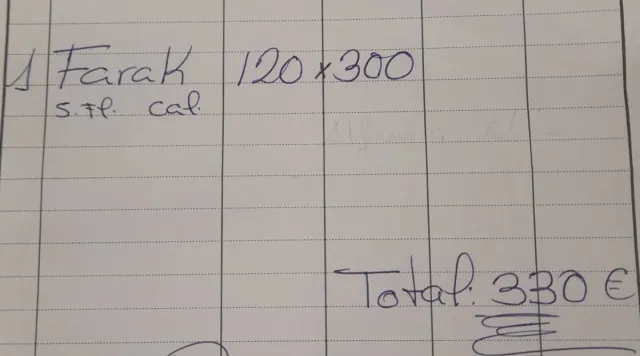 Alfombra de lana virgen roja y beige