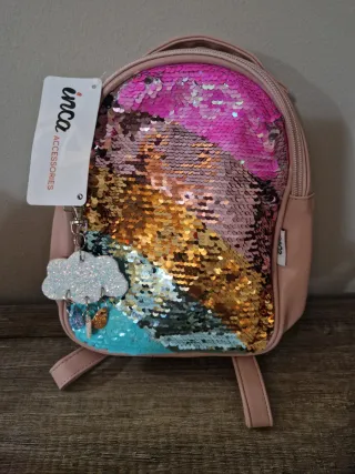 Mochila Inca lentejuelas arcoíris