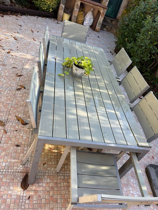 Mesa y 6 Sillas Terraza Exterior