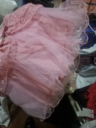 Vestido de fiesta niña rosa encaje