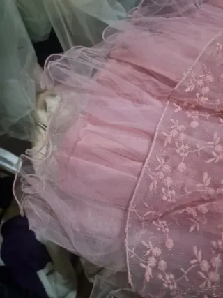 Vestido de fiesta niña rosa encaje
