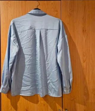 Camisa Zara manga larga azul talla L