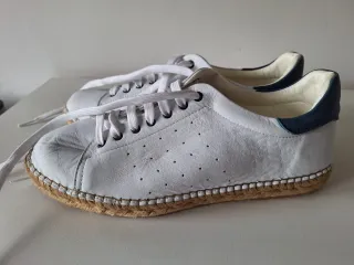 Zapatillas verano blancas y azul T41