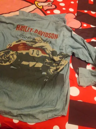 Camisa Harley-Davidson Motocicleta Azul .Exclusiva