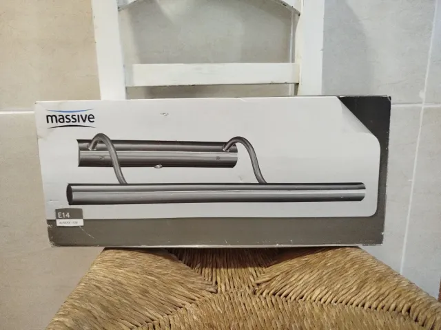 Applique da Bagno Massive Metal in Grigio Argento