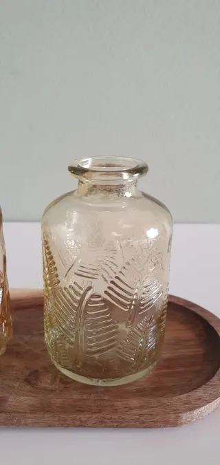 Set 2 Vasetti Vetro Rosa e Giallo