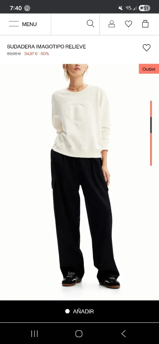 Sudadera Desigual Blanca Talla S