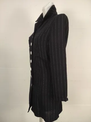 Abito donna pura lana nero e argento