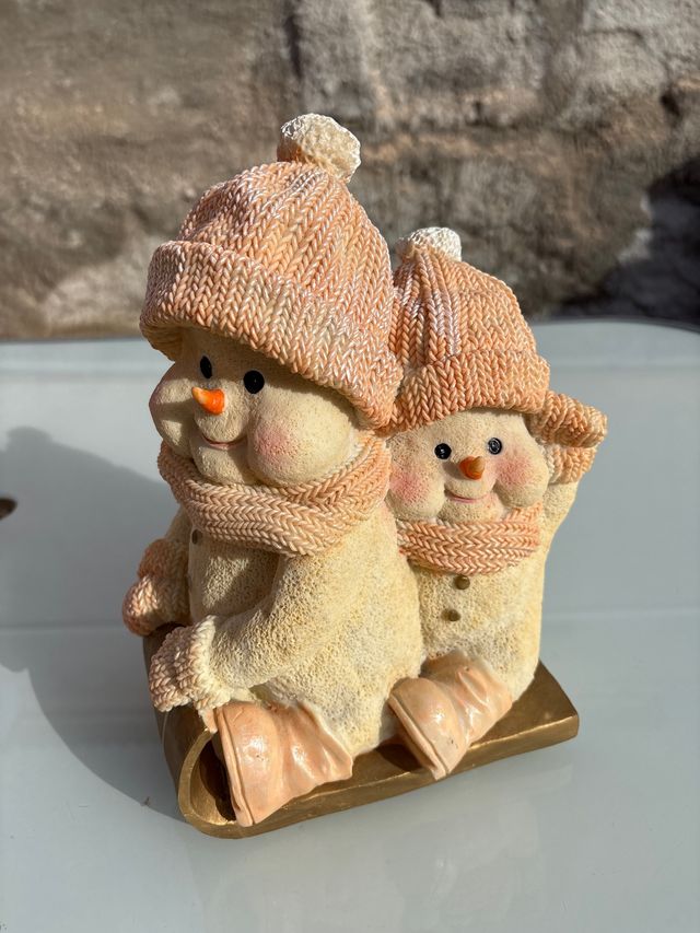 Decoración Navideña Muñecos de Nieve Trineo