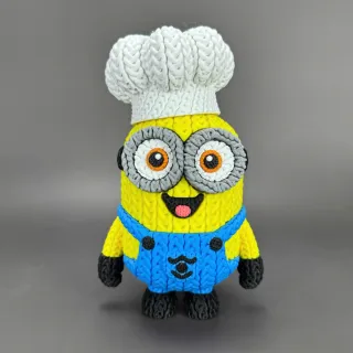 Figura Minion Chef Crochet 3D