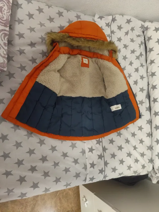 Cazadora niño naranja con forro