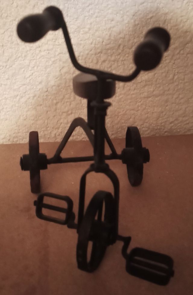 Triciclo decorativo vintage metal y madera