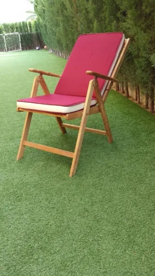 Sillón silla de teca reclinable para jardín