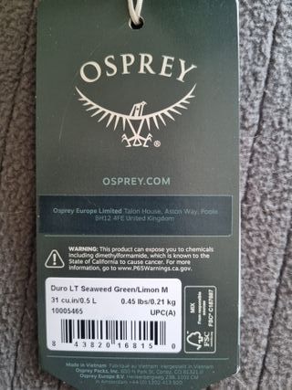 zaino gilet Osprey Duro LT  tg. M col. Verde *NEW