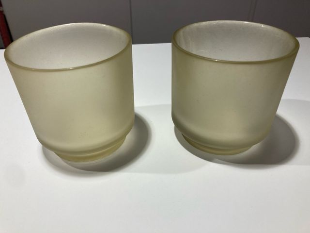 Pack 2 portavelas vidrio 8cm