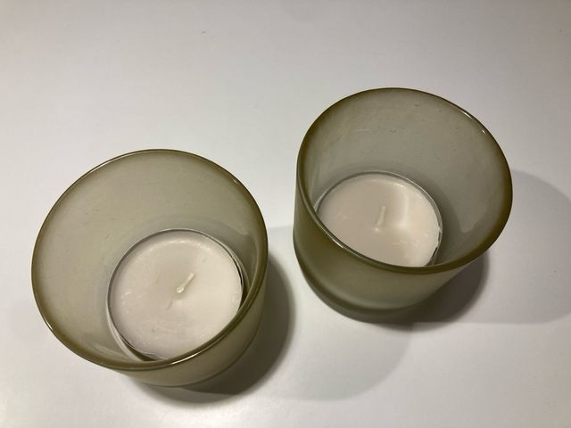 Pack 2 portavelas vidrio 8cm