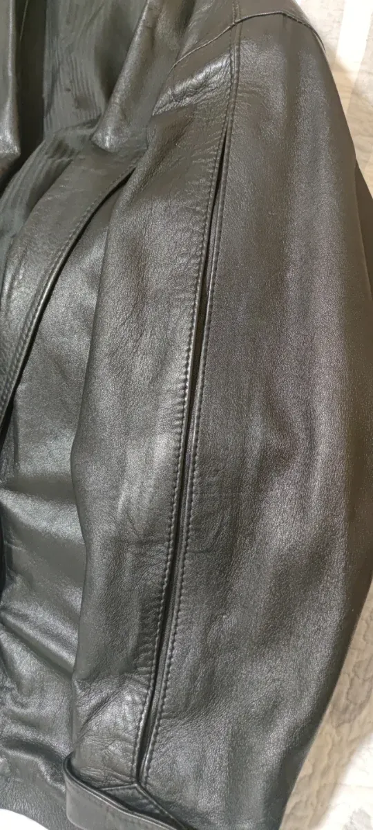 Chaquetón de piel negro mujer