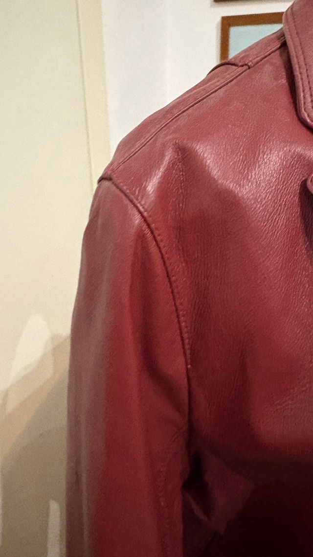 Giacca in vera pelle rossa